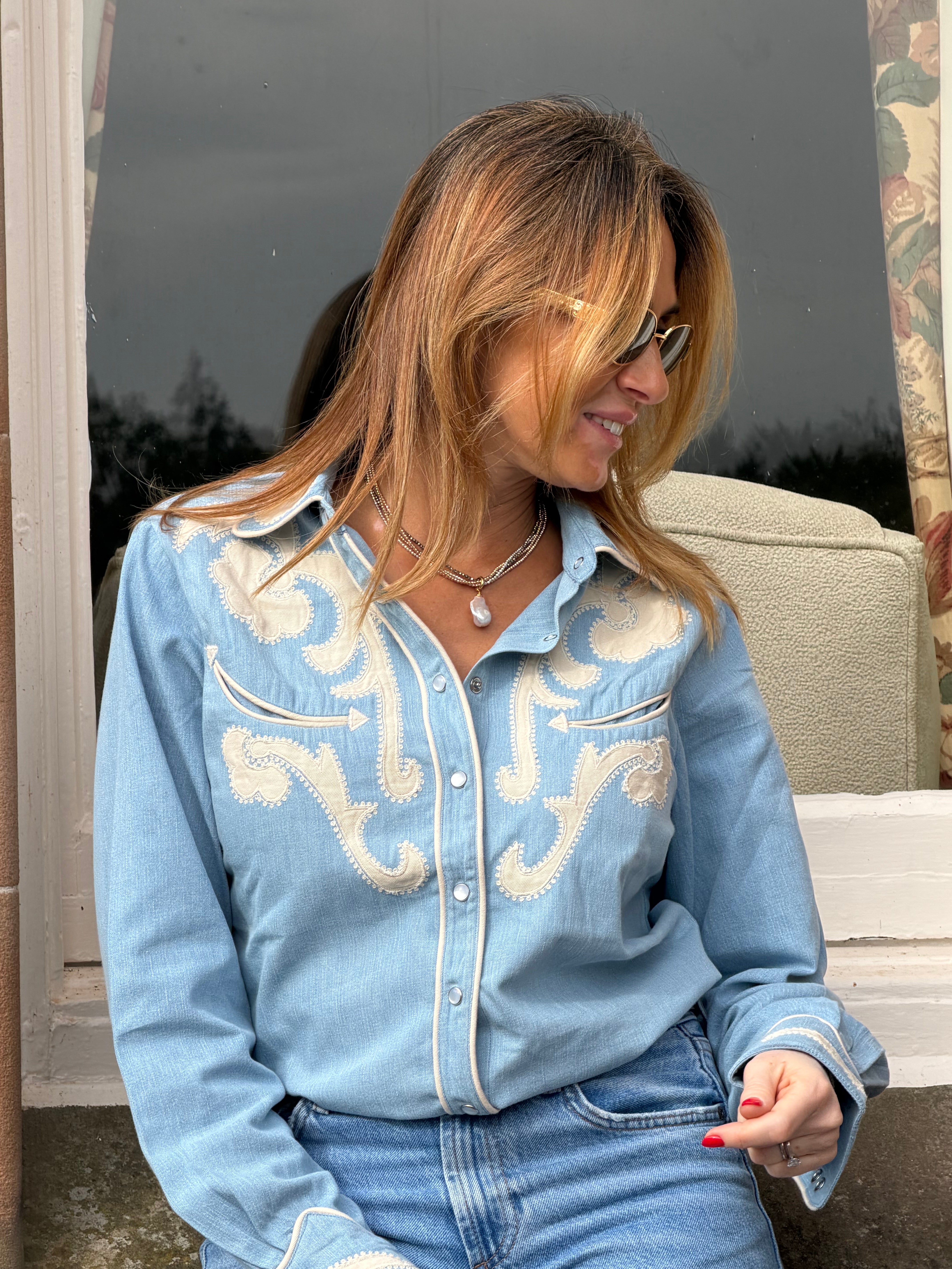 FRANKIE SHIRT BLUE MUSTANG