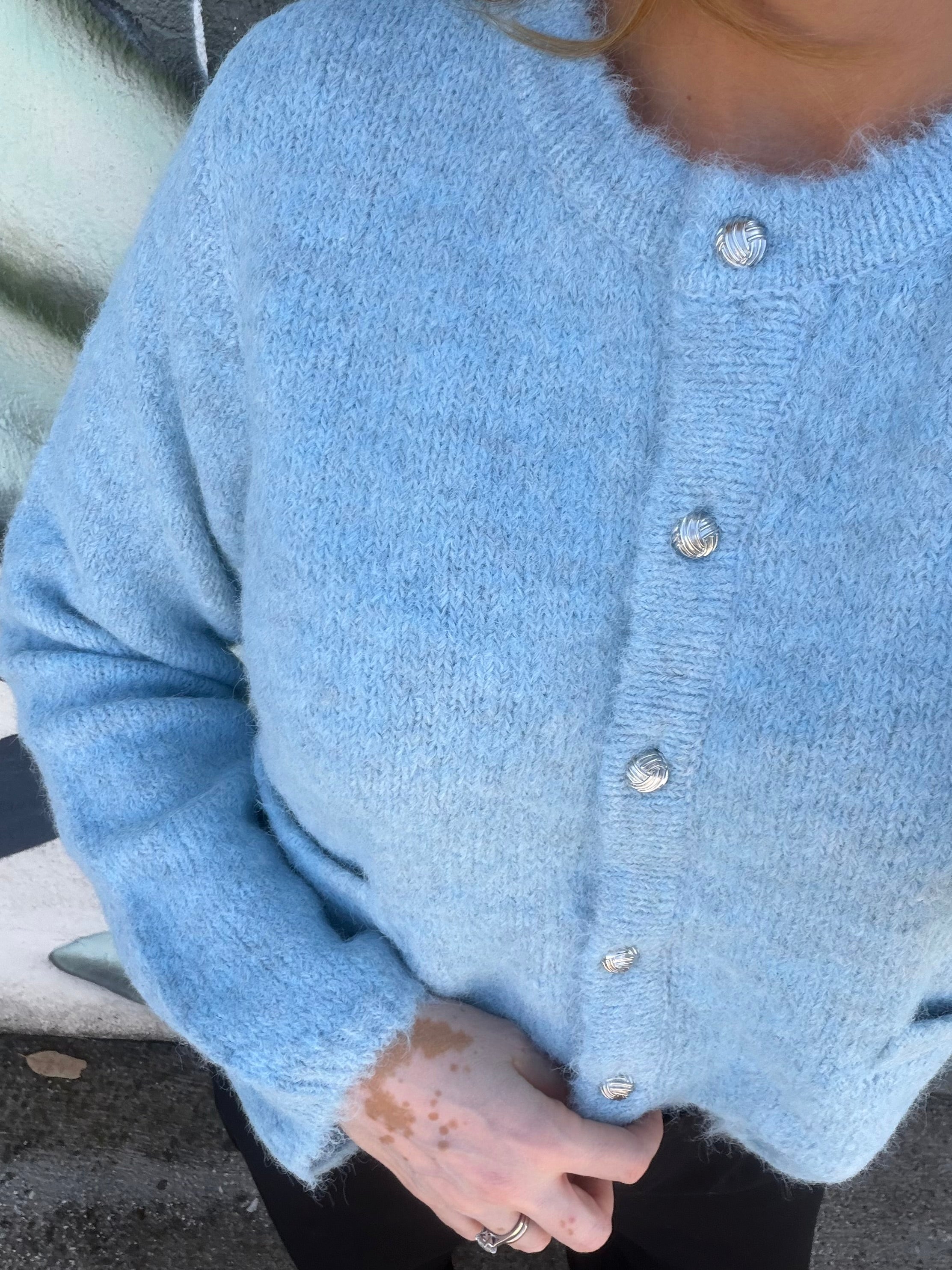 Chaqueta con botones y bolsillos azul