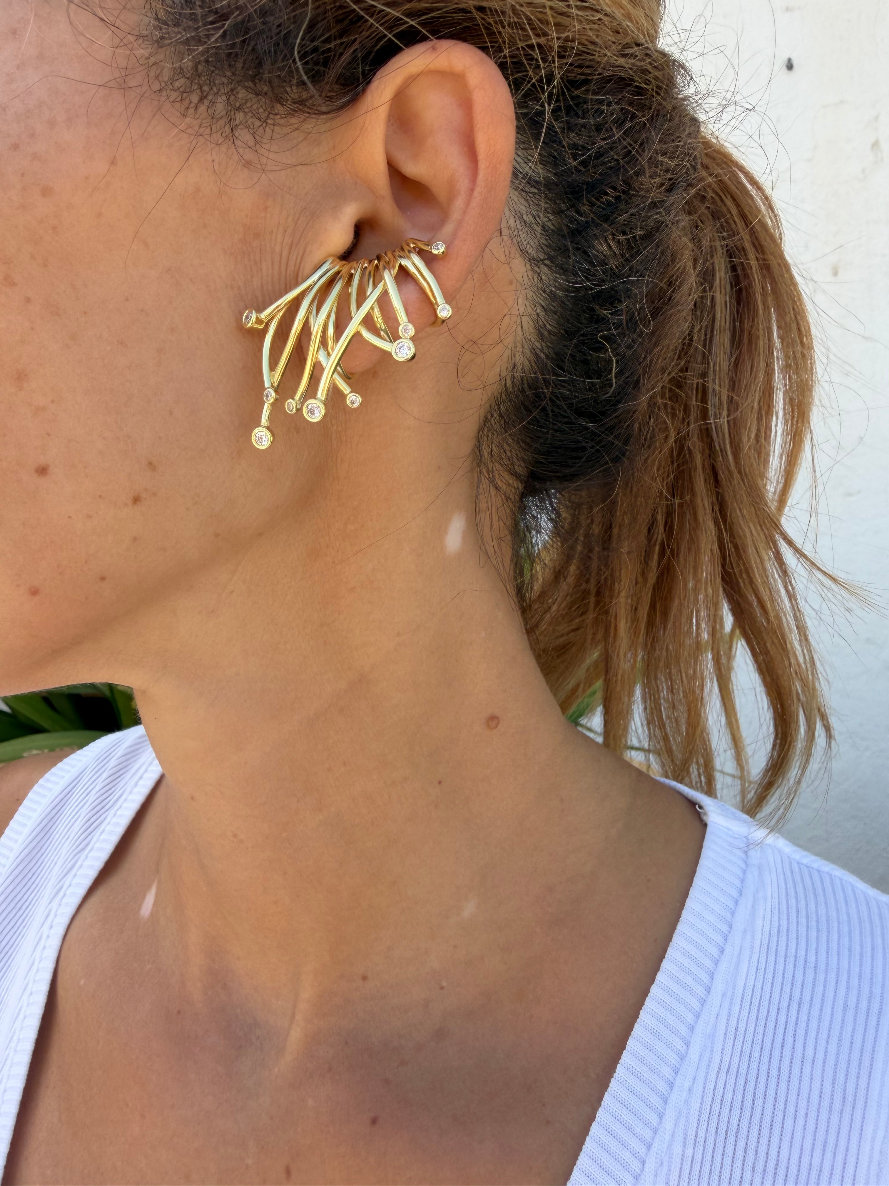 Earcuff de plata trepador circonitas