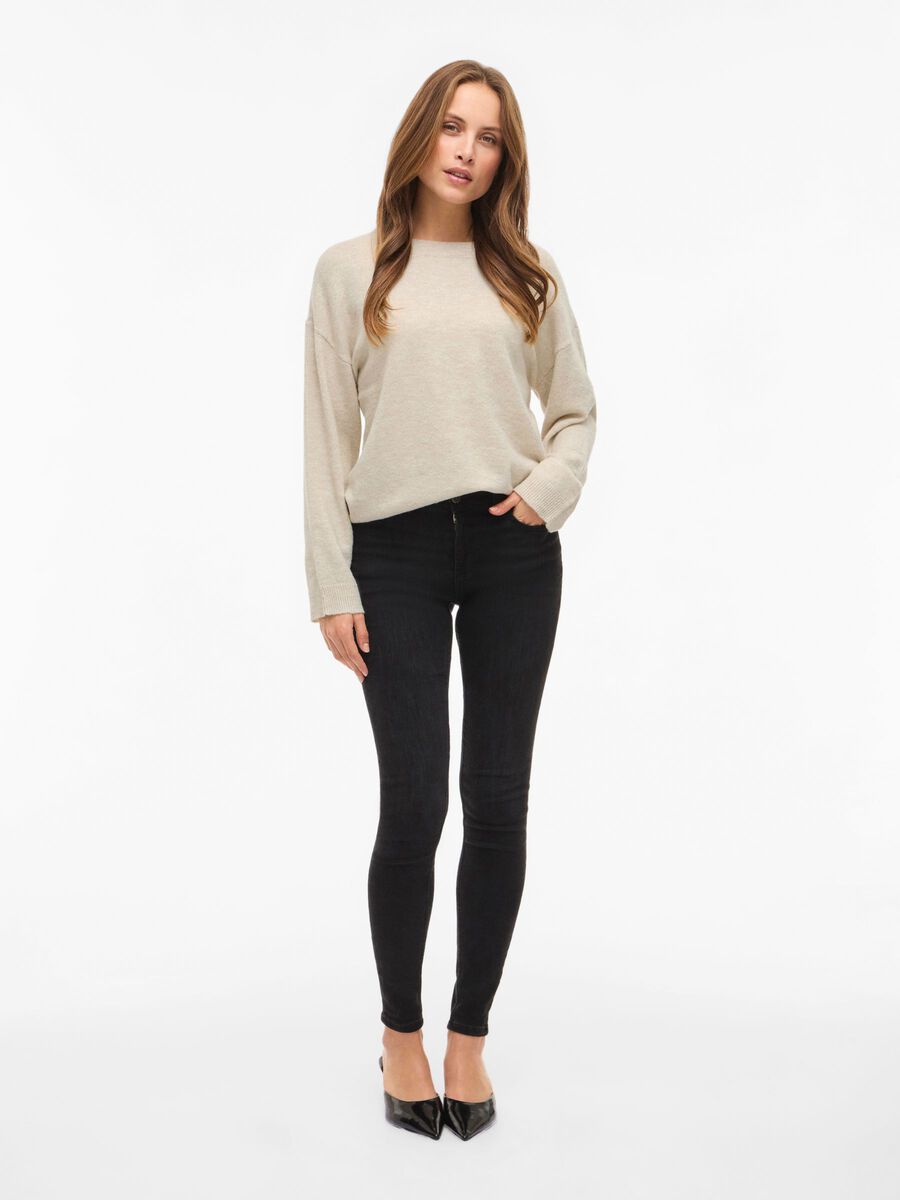 Jersey beige Rocio cuello caja