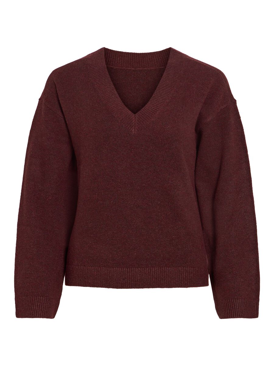 Jersey burdeos Pepa cuello pico
