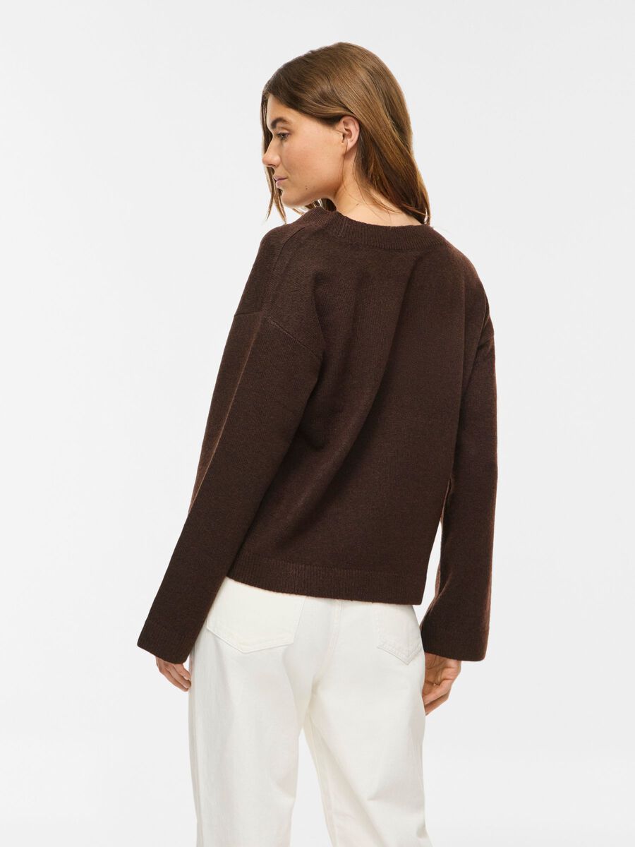 Jersey marrón Pepa cuello pico