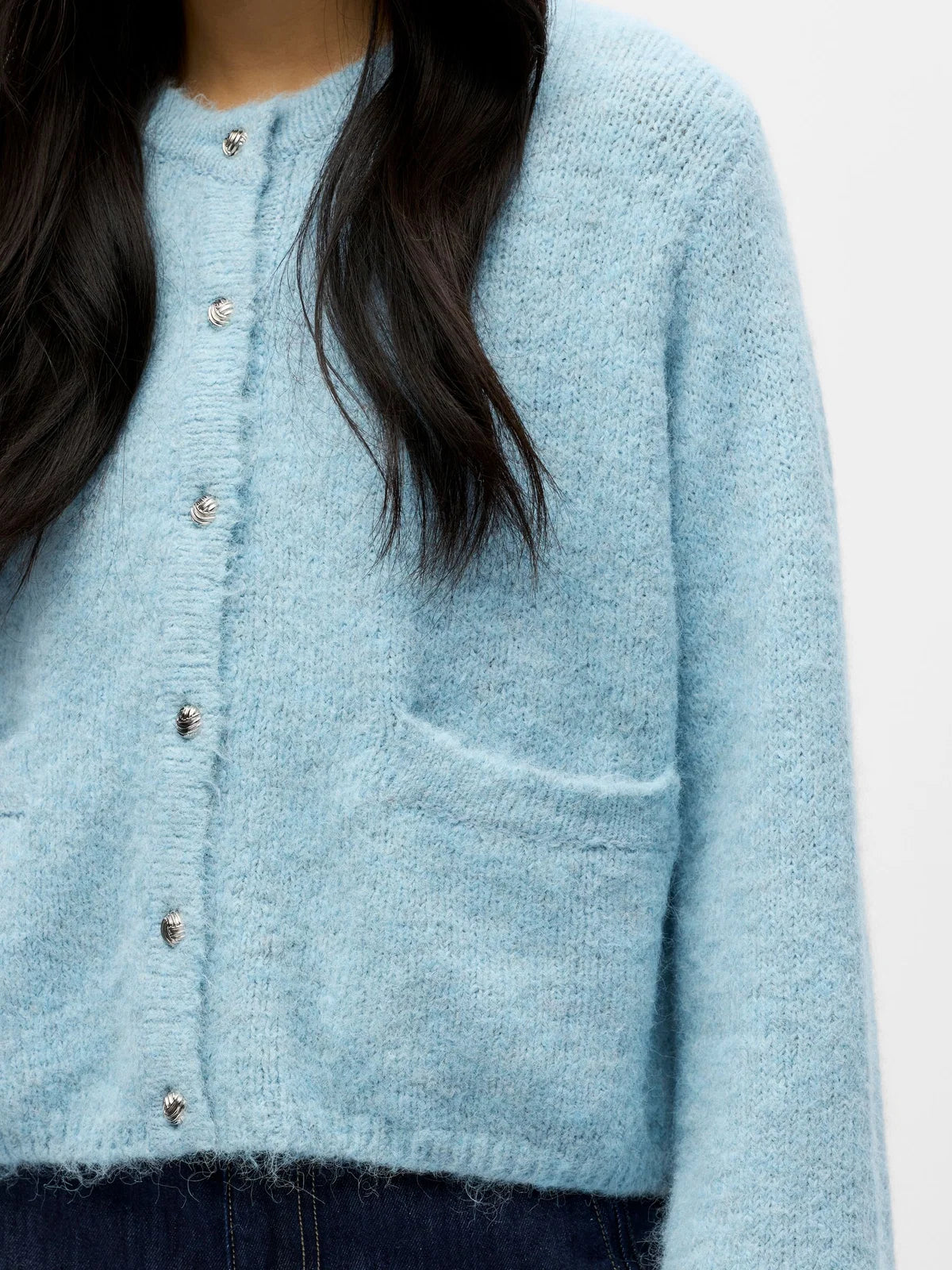 Chaqueta con botones y bolsillos azul