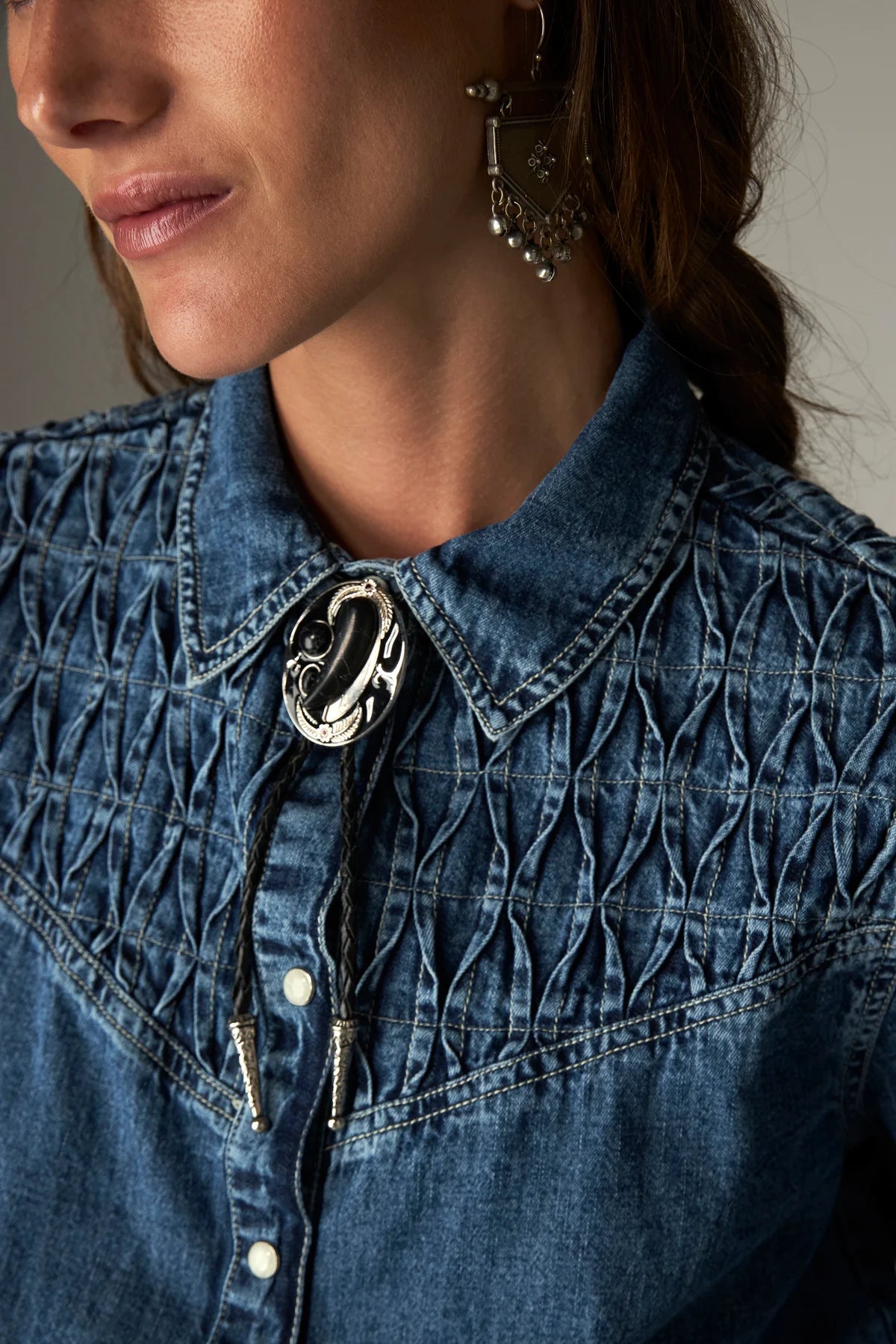 Camisa kudus denim azul