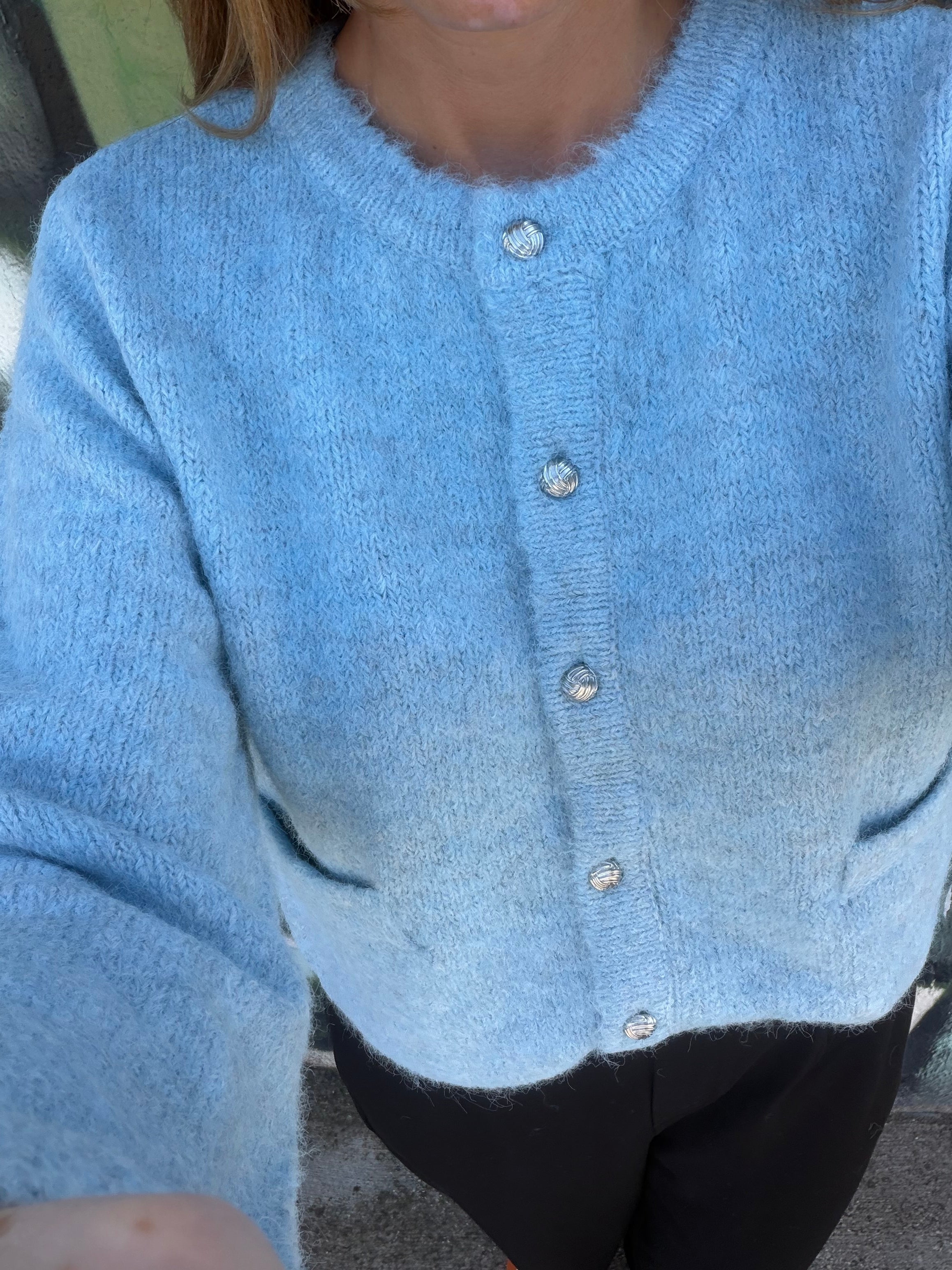 Chaqueta con botones y bolsillos azul
