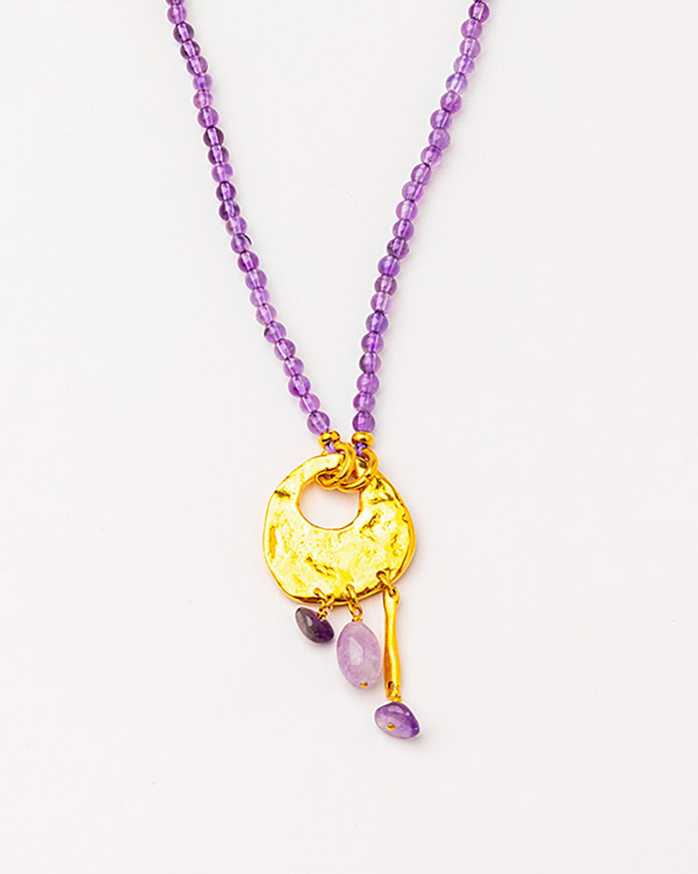 Collar largo con amatista