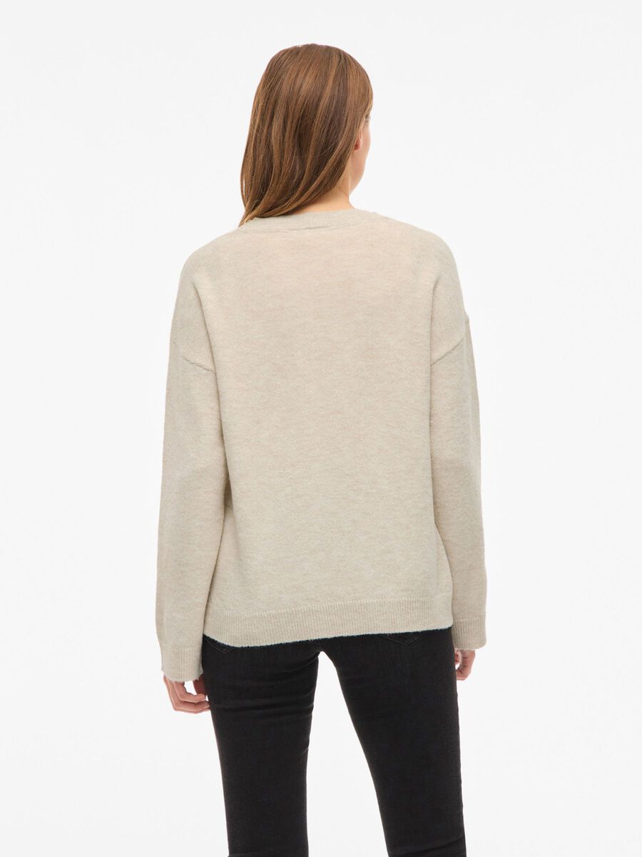 Jersey beige Rocio cuello caja
