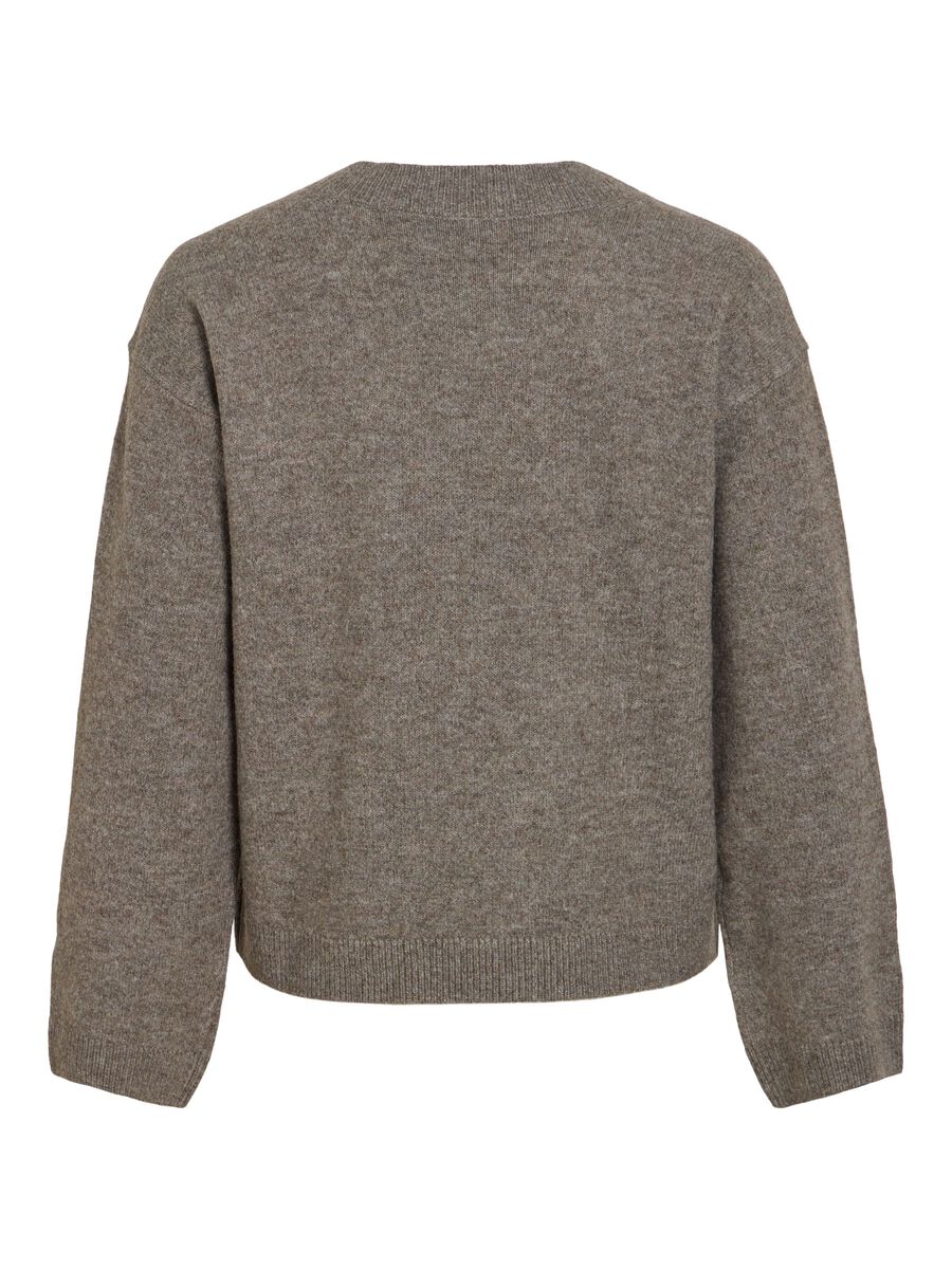 Jersey gris topo cuello pico