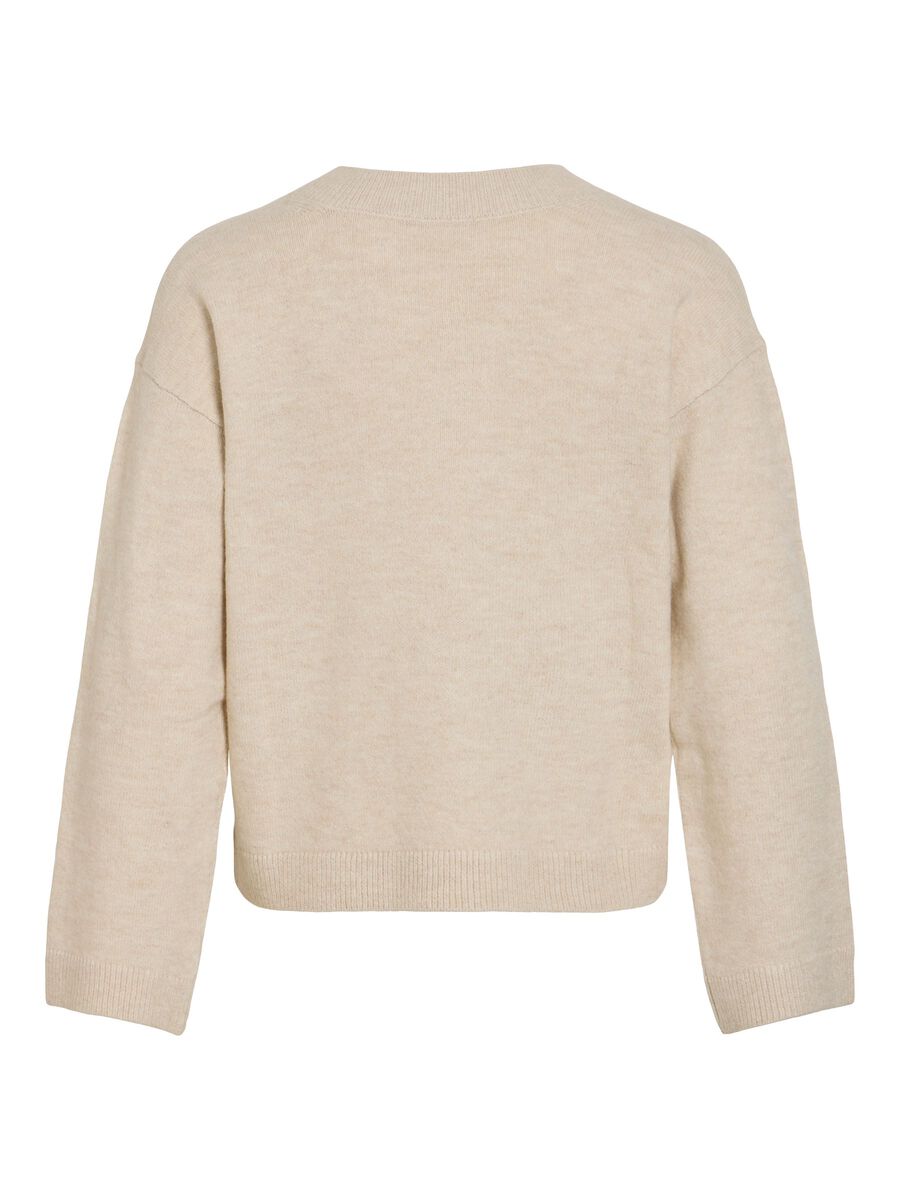 Jersey beige Pepa cuello pico