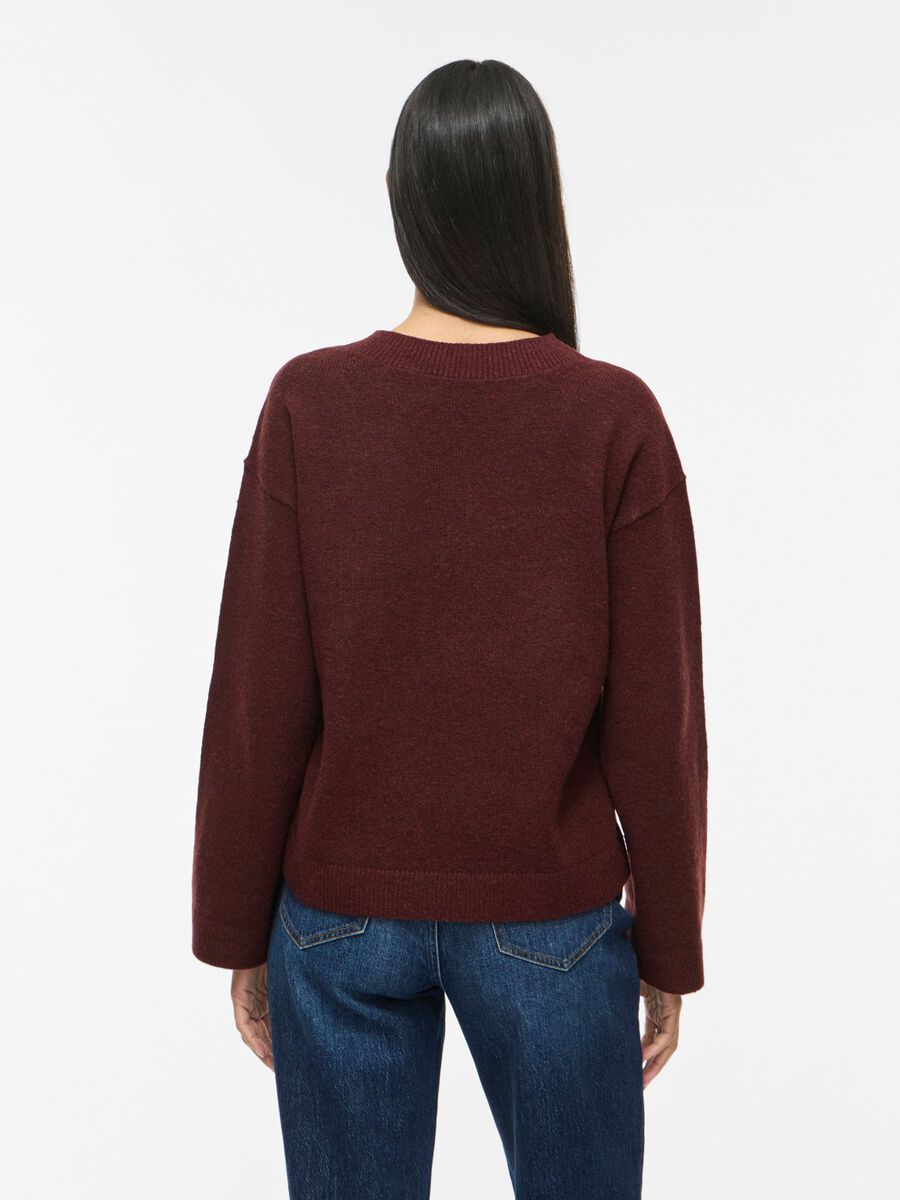 Jersey burdeos Pepa cuello pico