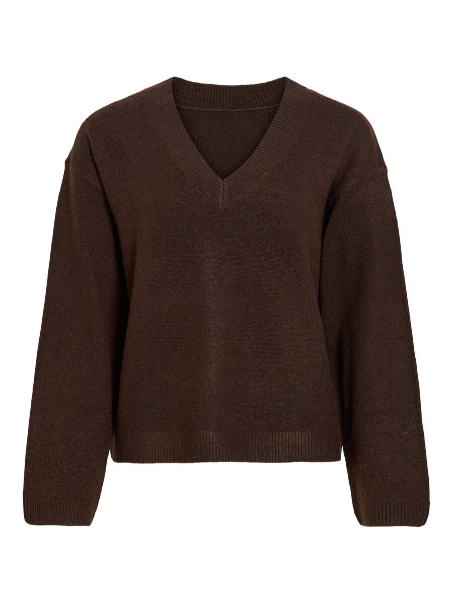 Jersey marrón Pepa cuello pico