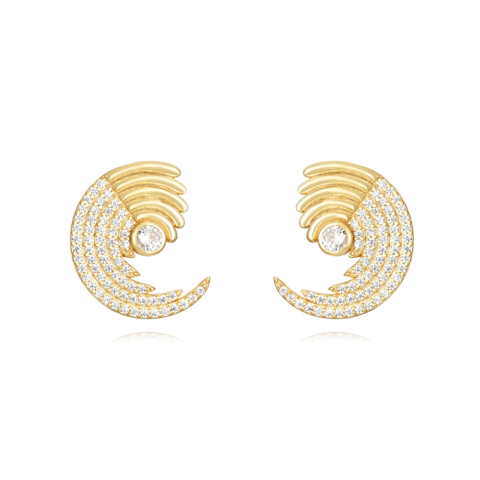 Pendientes ola con circonitas