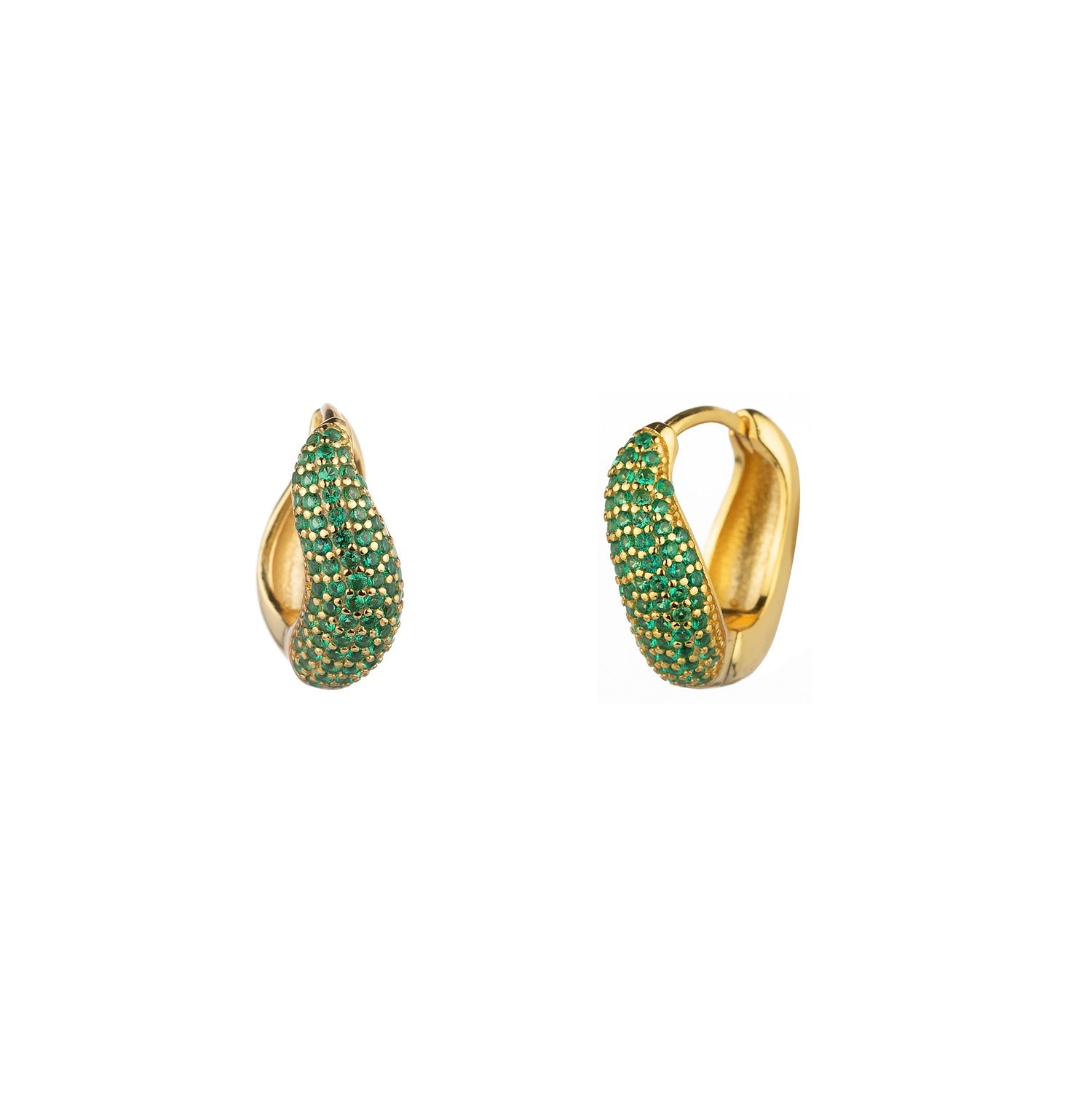 Pendientes aro con circonitas verdes