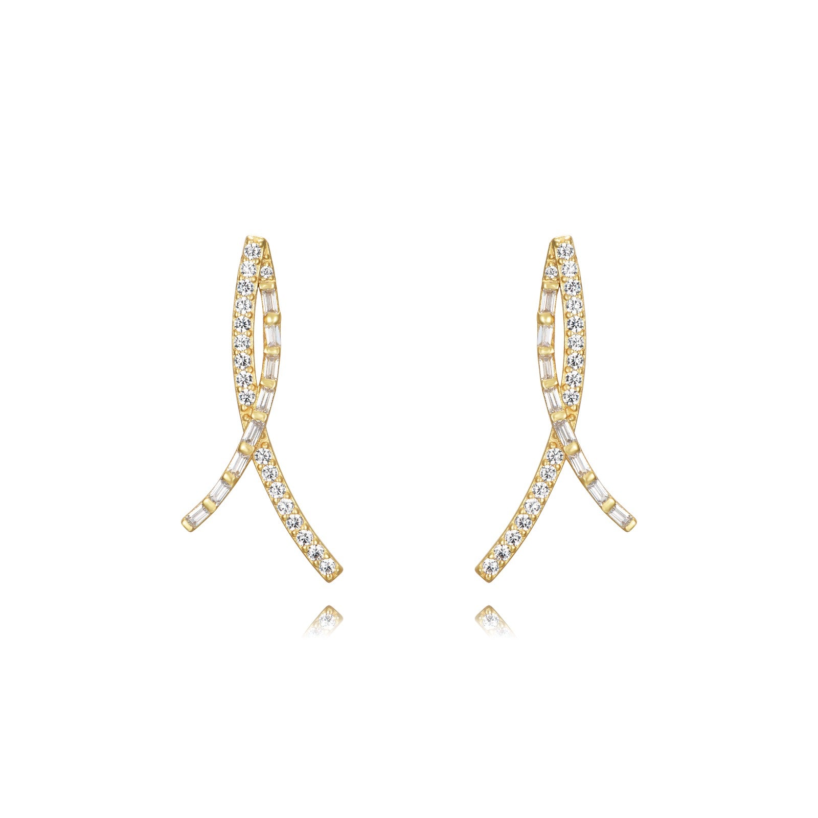 Pendientes doble curva con circonitas