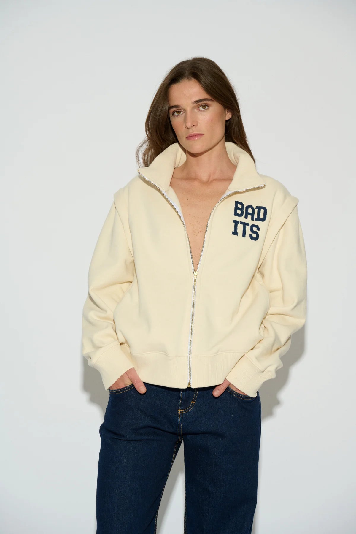 SUDADERAS GALA CREMALLERA BLANCO ROTO