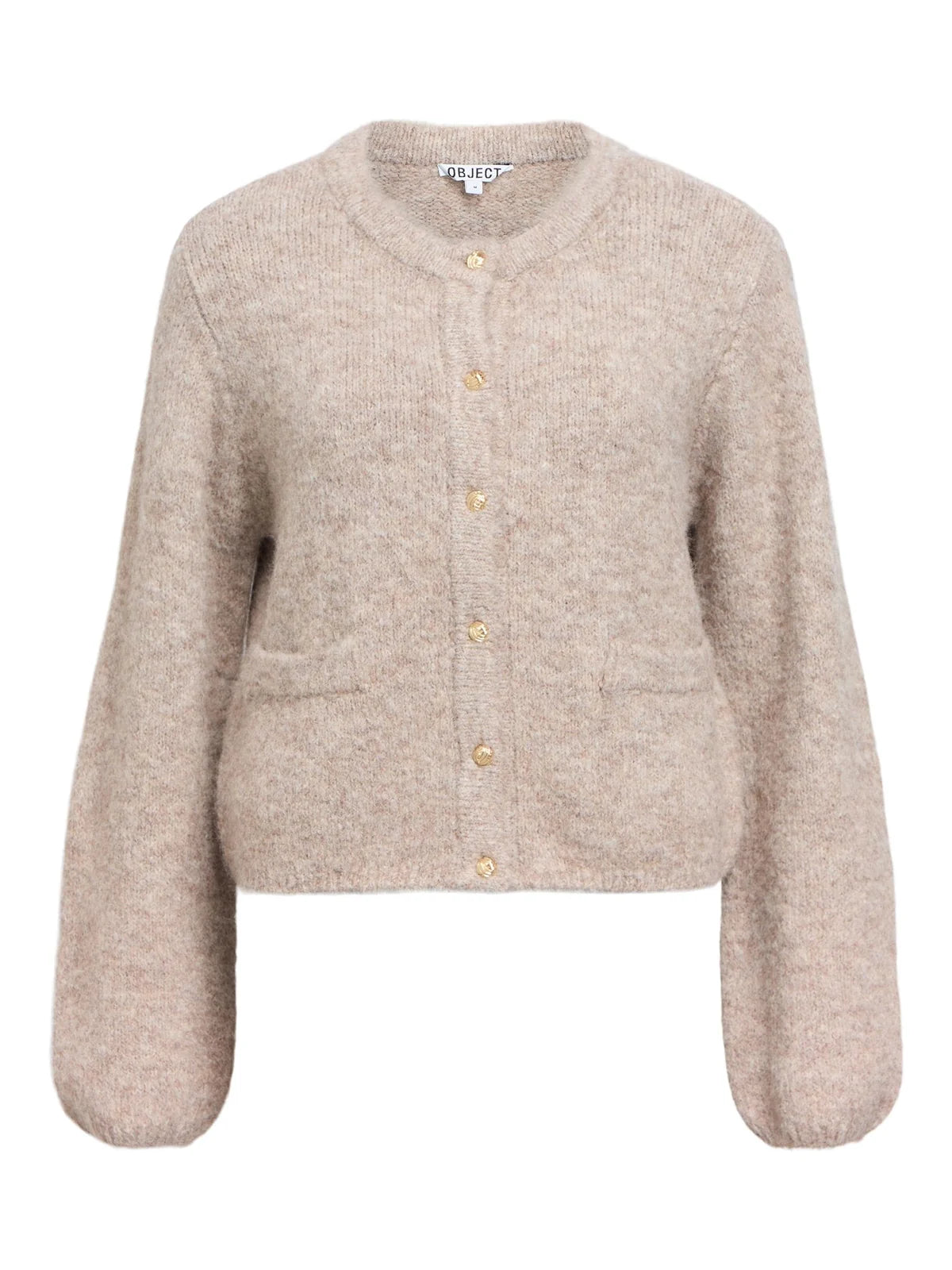 Chaqueta con botones y bolsillos beige