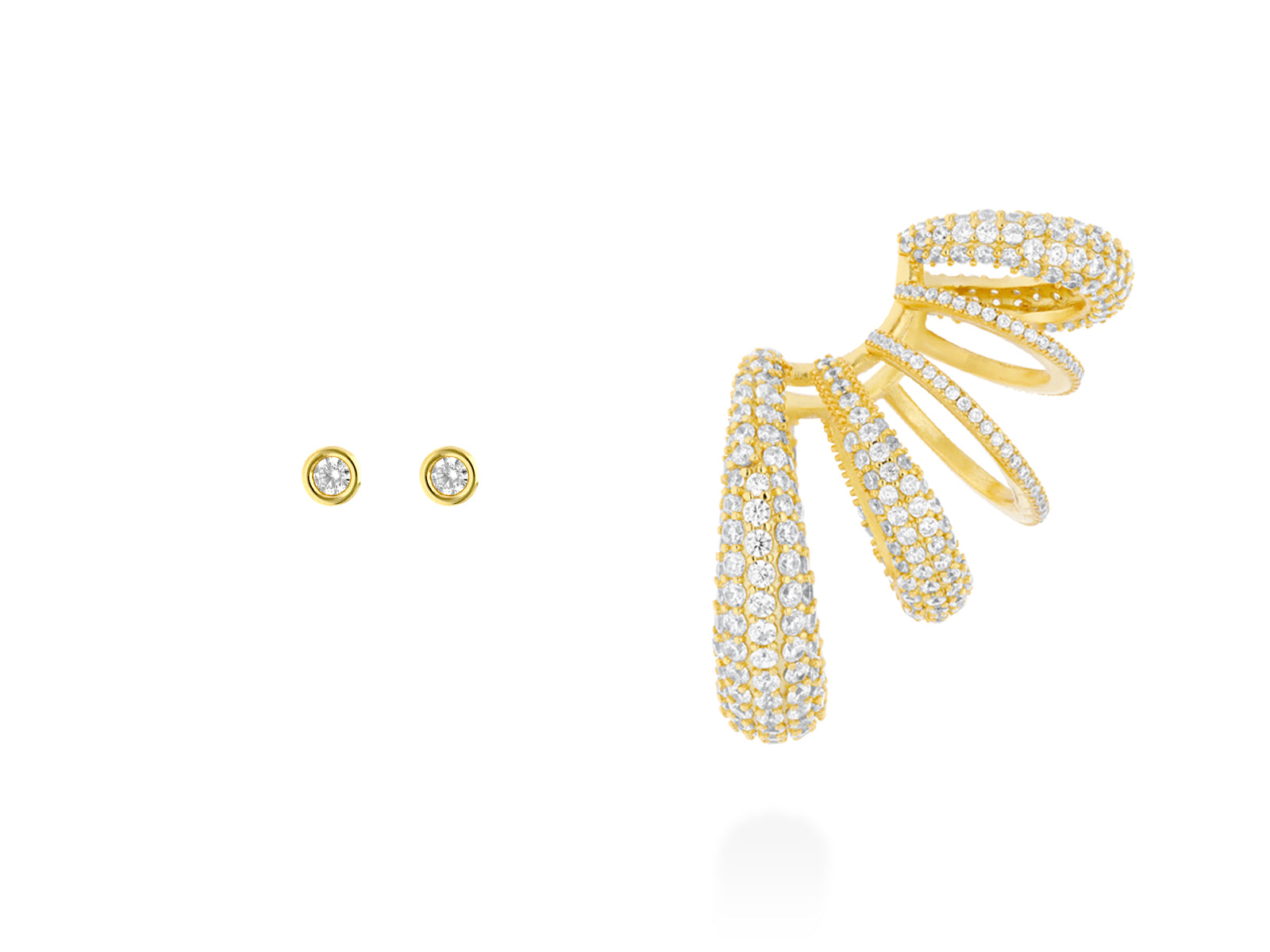 Earcuff de plata con circonitas. GLOSS