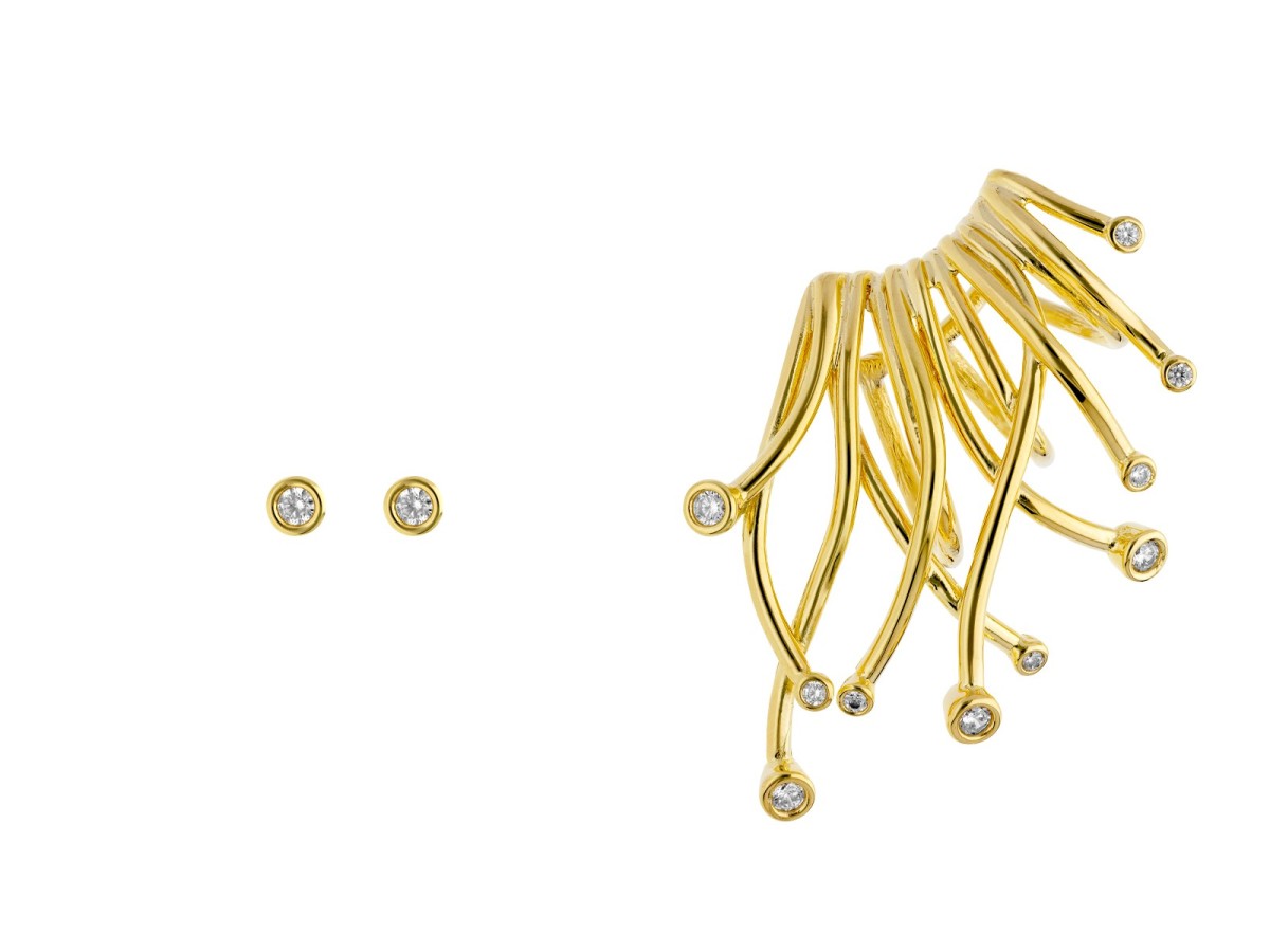 Earcuff de plata trepador circonitas