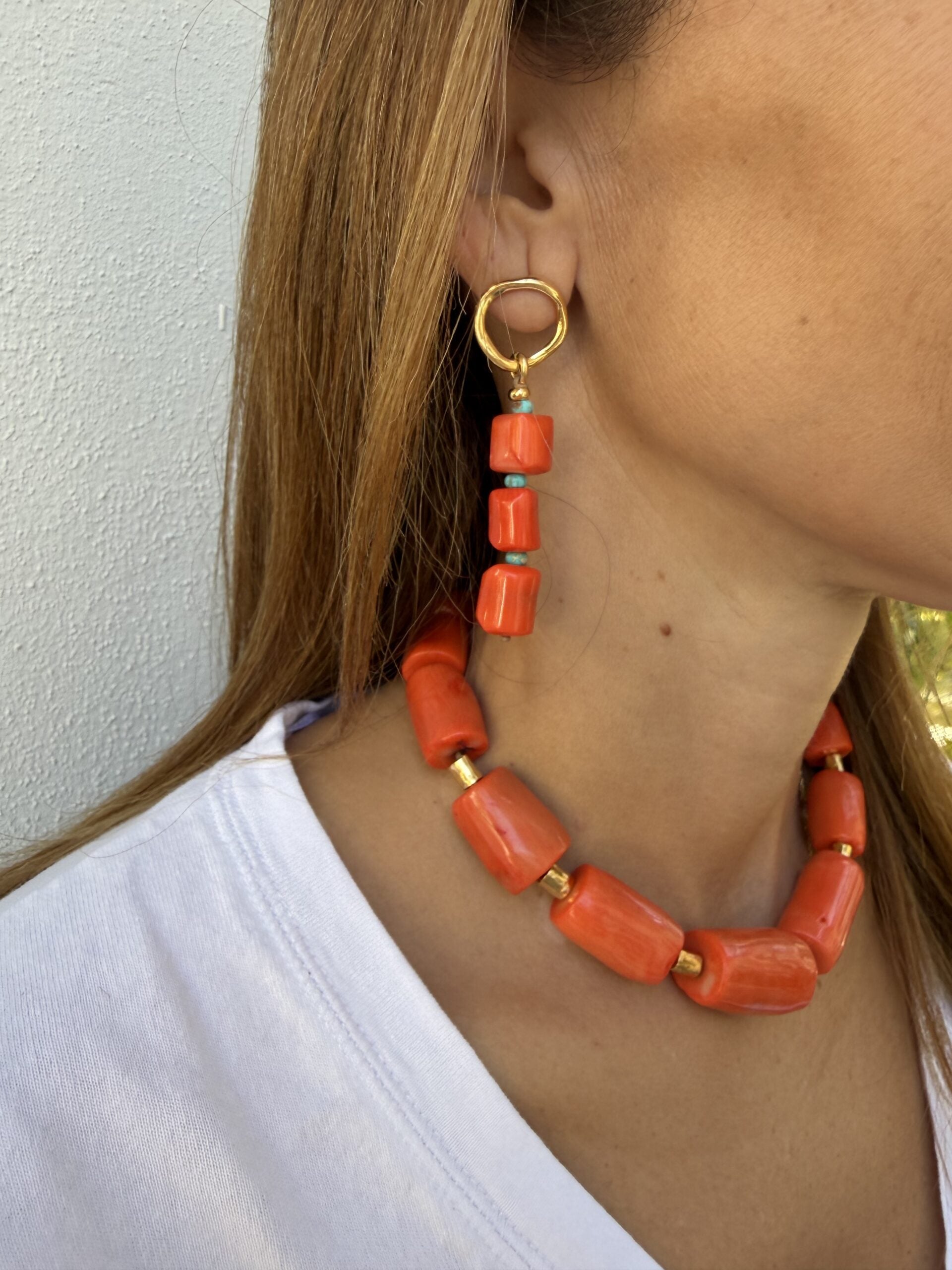 Pendientes con coral
